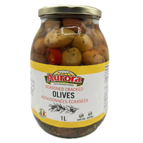 Aurora Seasoned Cracked Olives